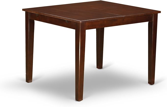 East West Furniture NOCE5-MAH-10 5 Piece Kitchen Table Set Includes a Rectangle Dining Room Table with Butterfly Leaf and 4 Dahlia Linen Fabric Upholstered Chairs, 32x54 Inch, Mahogany