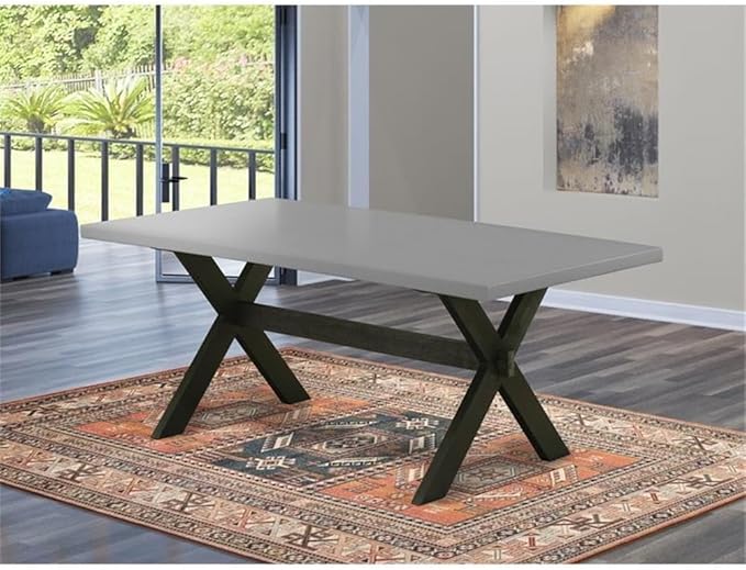 East West Furniture XT697 X-Style Kitchen Dining Table - a Rectangle Solid Wood Table Top with Stylish Legs, 40x72 Inch, Multi-Color