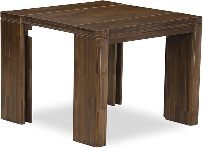 X02DA-2C8-32 6-Pc Dining Table Set includes an Extendable Rectangle Kitchen Table, 1 Coffee Table, 2 Polyester Dining Chairs and 2 Benches, 39x120 Inch, Antique Walnut
