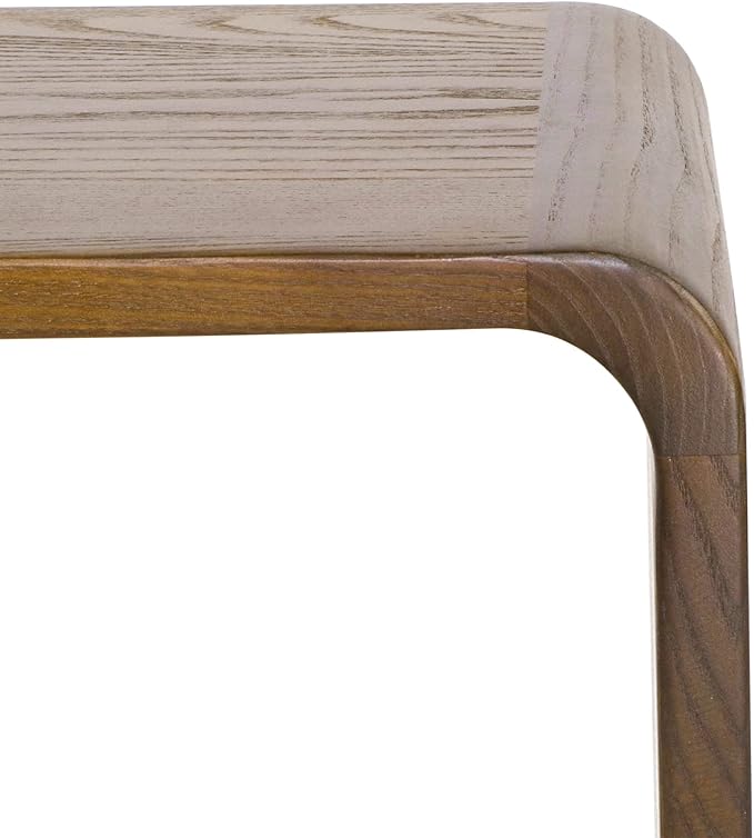 COZYMATIC Carlisha C-Shaped End Table Sofa Table Coffee Table Solid Wood Frame for Living Room Side Table for Bedroom, Walnut Brown