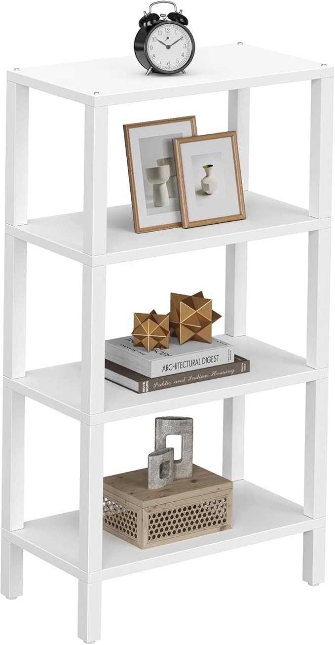 TUTOTAK Small Side Table, Narrow End Table, Skinny Sofa Table, Slim Nightstand, Couch Table, Living Room, Bed Room, White TB01BW078