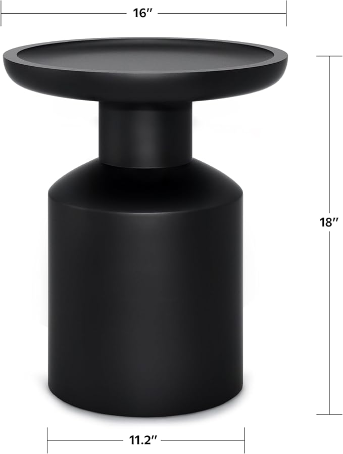 SIMPLIHOME Haynes 16-inch Wide Solid Mango End Table in Black, Handcrafted Boho-Style Accent Table for Living, Bedroom, or Home Office, Assembled