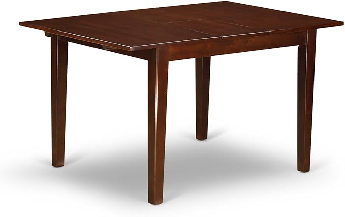 East West Furniture NODA5-MAH-C 5 Piece Dining Table Set for 4 Includes a Rectangle Kitchen Table with Butterfly Leaf and 4 Linen Fabric Kitchen Dining Chairs, 32x54 Inch, Mahogany