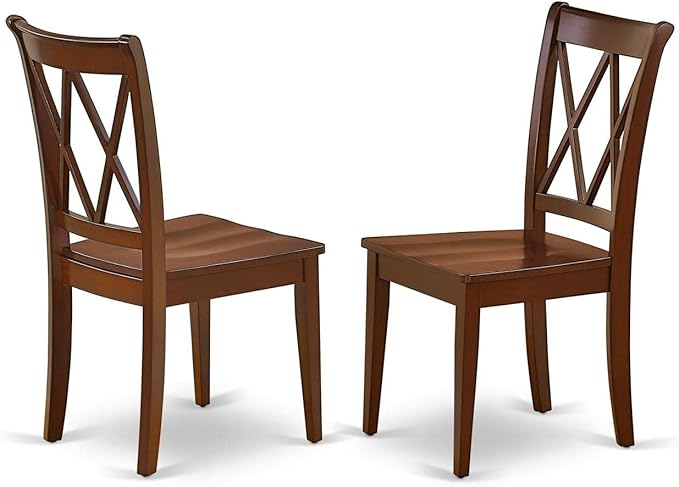 East West Furniture PSCL5-MAH-W 5 Piece Dining Room Table Set Includes a Rectangle Kitchen Table with Butterfly Leaf and 4 Dining Chairs, 32x60 Inch, Mahogany