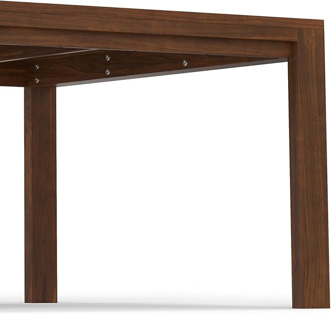 SIMPLIHOME Wilson Square Dining Table, Solid Wood Walnut Veneer, 54-inches Square, Transitional-Style Kitchen Table for up to 8 People