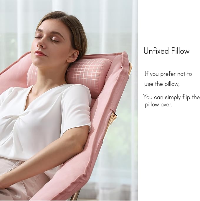 Hexagon Foldable Living Room Chair, Saucer Chair for Adults, Comfy Bedroom Lounge Chair, Moon Chair, Lazy Folding Chair for Dorm Rooms(Chair-Pink)