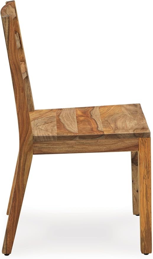 Signature Design by Ashley Dressonni Farmhouse Solid Wood Armless Dining Chair, Set of 2, Light Brown