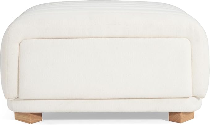 Christopher Knight Home Reyno Upholstered Ottoman with Storage for Living Room, Chenille Fabric Storage Ottoman Foot Rest with Side Drawers, Modern Square Coffee Table with Wooden Frame, Light Beige