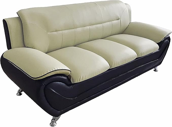 Container Furniture Direct Michael Sofa and Chair Set, Camel/Black