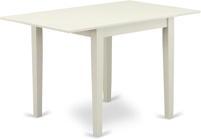 East West Furniture NDAV3-LWH-W 3 Piece Dining Set Contains a Rectangle Dining Room Table with Dropleaf and 2 Kitchen Chairs, 30x48 Inch, Linen White