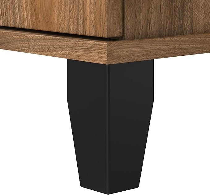 Bush Furniture Somerset 72W 3 Position Sit to Stand L Shaped Desk with Hutch in Fresh Walnut Adjustable Height Table for Home Office