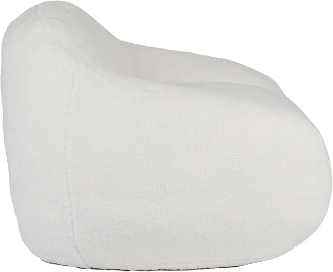 Furniliving Bean Bag Chair, Oversized Bean Bag Couch for Adults Comfy Bean Bag Sofa with Back Support, Giant Bean Bag Chair Stuffed Floor Sofa for Living Room Bedroom Dorm Office, Teddy, Off White