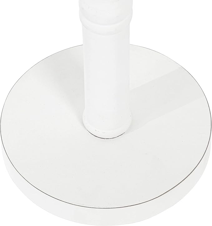 Kate and Laurel Bellport Farmhouse Drink Table, 10 x 10 x 22, White, Decorative Coastal Cocktail Table with Round Tabletop and Colonial Base for Farmhouse Décor