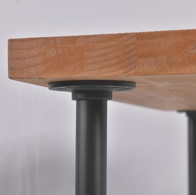 Diwhy DIY Industrial Design Pipe Dining Table Casual Pub BAR Laptop Table Modern Studio Wood and Metal Rectangular Dining Table homeoffice Desk Breakfast high bar Table Brown Desktop 47.3" × 23.6"