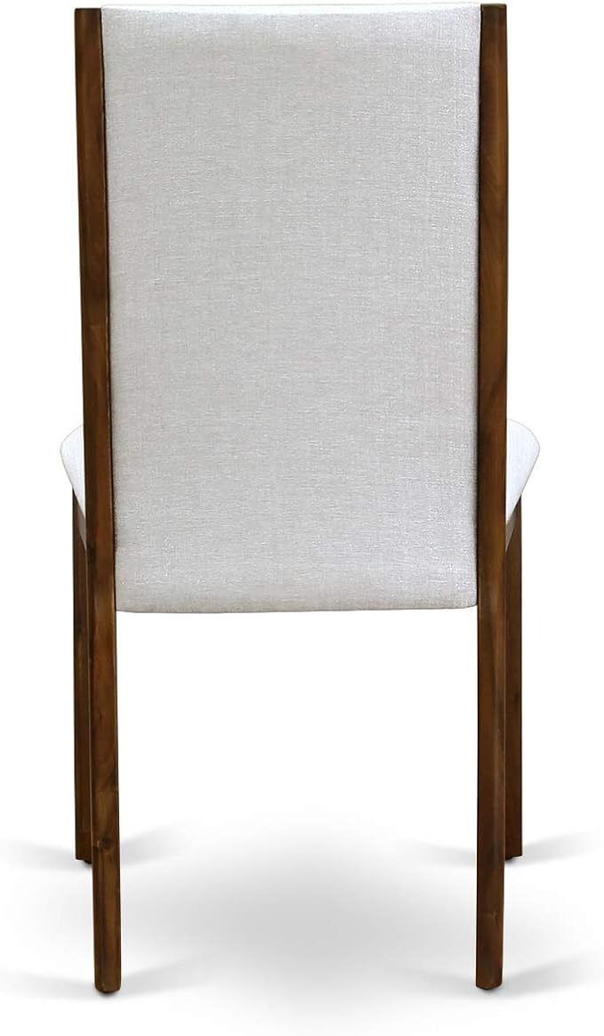 East West Furniture ANLA5-ANA-05 5 Piece Dining Room Table Set Includes a Round Kitchen Table with Pedestal and 4 Grey Linen Fabric Parson Dining Chairs, 36x36 Inch, Natural