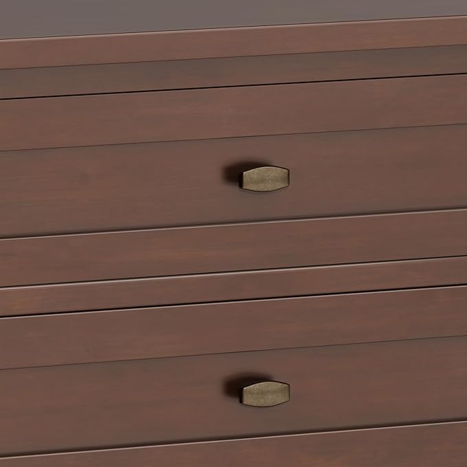 SIMPLIHOME Warm Shaker SOLID WOOD 24 Inch Wide Transitional Bedside Nightstand Table in Russet Brown, For the Living Room and Bedroom