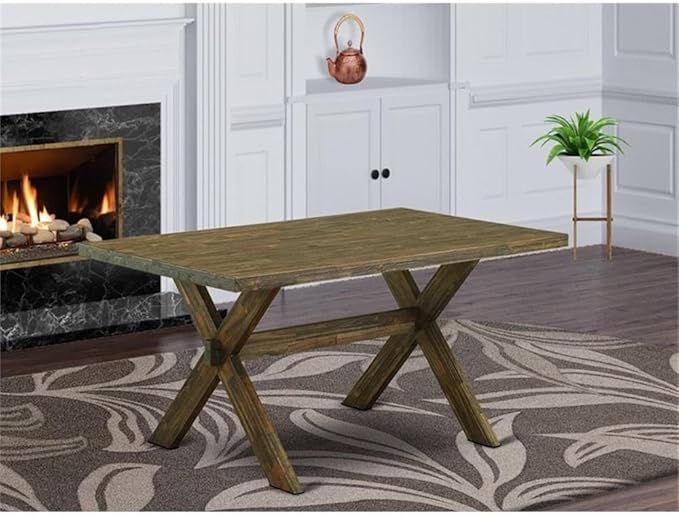 East West Furniture XT776 X-Style Kitchen Dining Table - a Rectangle Wooden Table Top with Stylish Legs, 36x60 Inch, Multi-Color