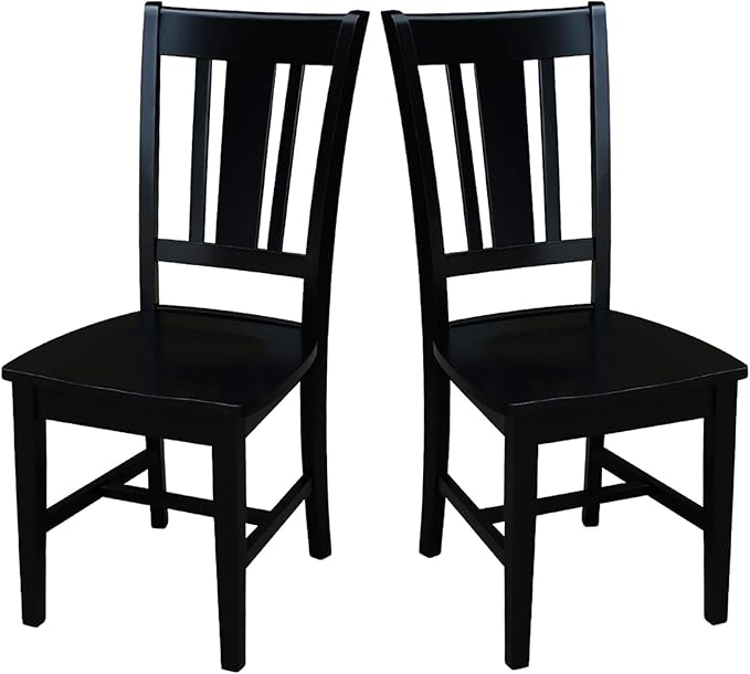 Set of Two San Remo SplatBack Dining Chairs, Black