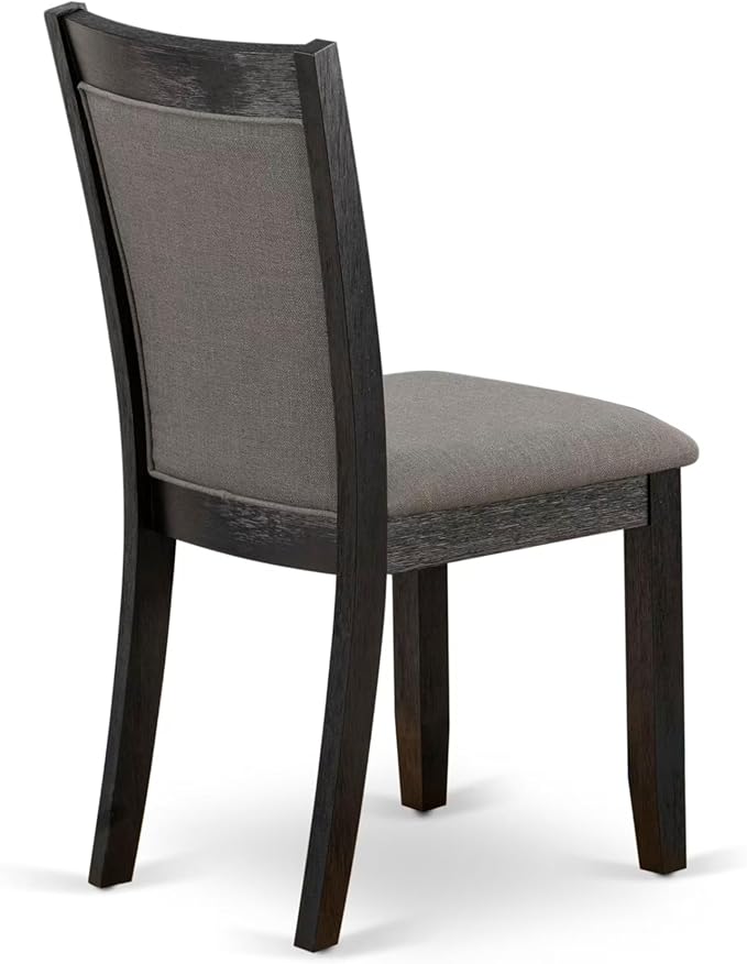 East West Furniture V627MZ650-7 7 Piece Dining Table Set Consist of a Rectangle Kitchen Table with V-Legs and 6 Dark Gotham Grey Linen Fabric Parson Chairs, 40x72 Inch, Multi-Color