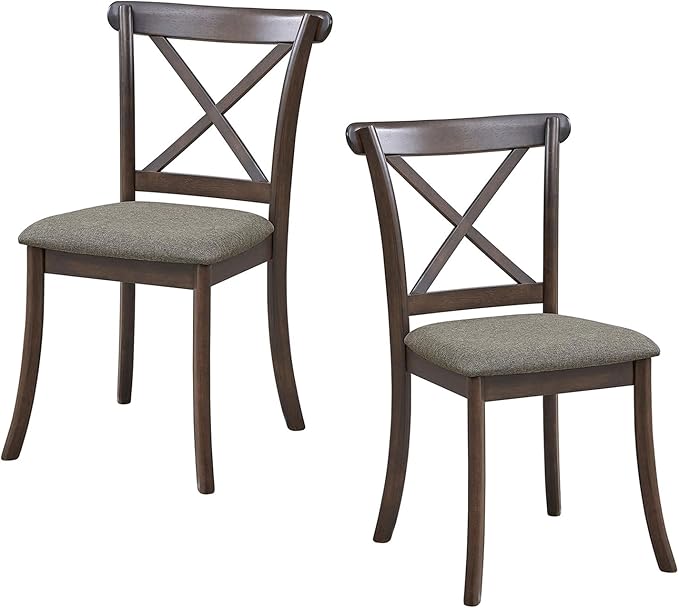 Wooden Dining Chairs Set of 2, Kitchen Chairs Upholstered Dining Chair, Farmhouse Dining Chairs for Dining Table, Max Load 300 Lbs,Dark Brown
