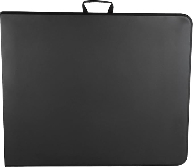 Everyday Home Folding Table - Lightweight Portable Folding Desk - 6-Foot-Long Plastic Table for Camping, Playing Cards, Parties, and Dining (Black)