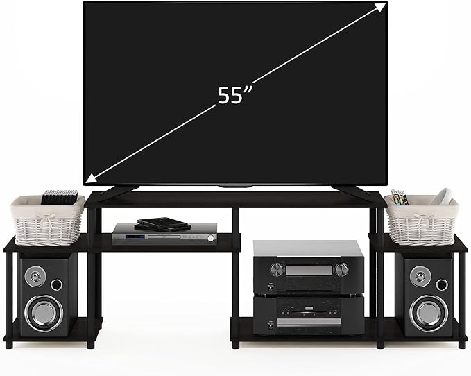 Furinno Turn-N-Tube Handel Stand for TV up to 55 Inch, Espresso
