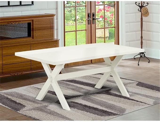 East West Furniture XT027 X-Style Mid-Century Modern Dining Table - a Rectangle Kitchen Table Top with Stylish Legs, 40x72 Inch, Multi-Color