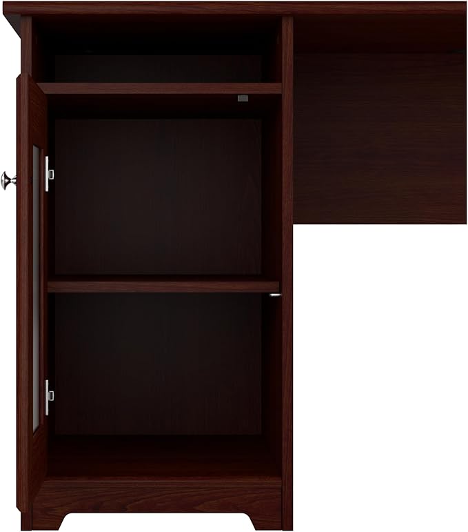 Bush Furniture Cabot L Shaped Computer Desk in Harvest Cherry | Corner Table with Drawers for Home Office