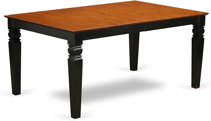 East West Furniture LGKE7-BCH-W 7 Piece Dining Table Set Consist of a Rectangle Dining Room Table with Butterfly Leaf and 6 Wooden Seat Chairs, 42x84 Inch, Black & Cherry