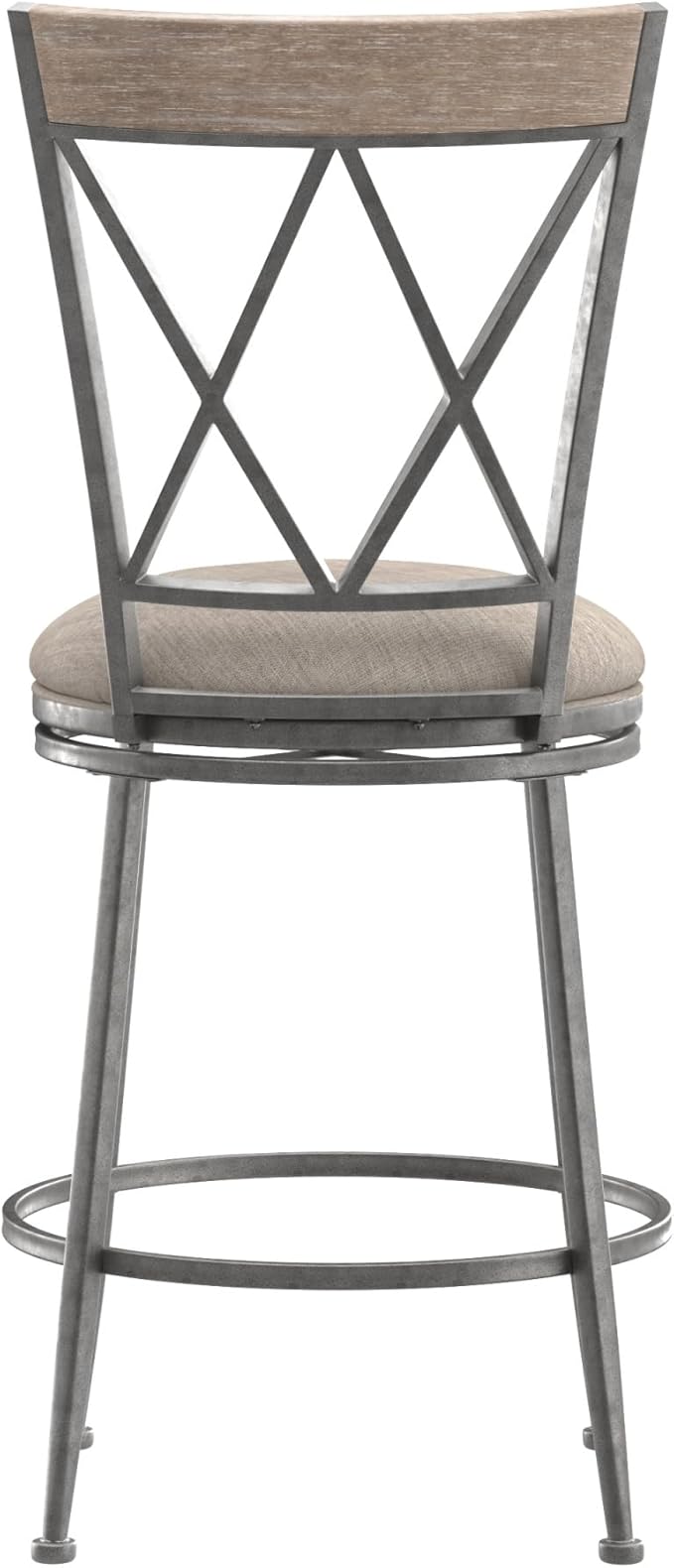 Hillsdale Stewart Indoor/Outdoor Swivel Counter Height Stool, Aged Pewter