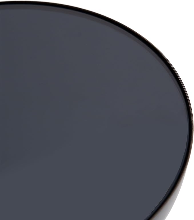 Kate and Laurel Chandon Modern Sophisticated Drink Table; 8 x 8 x 23; Gray Gunmetal; Contemporary Sculptural Plant Pedestal Table with Unique Tinted Tabletop and Polished Metallic Finish
