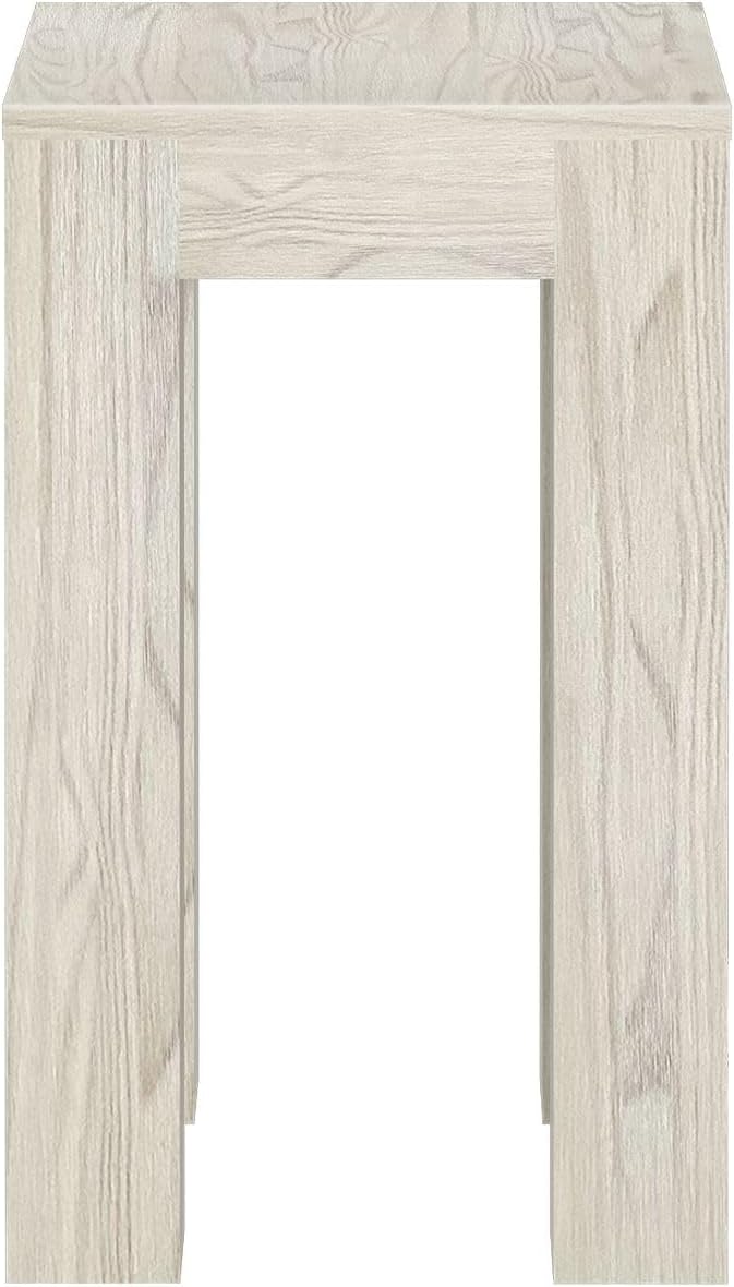 Plank+Beam Modern Rectangular Side Table, Slim Side Table for Living Room, Narrow Nightstand for Small Spaces, Wood End Table for Bedroom, White Sand Wirebrush