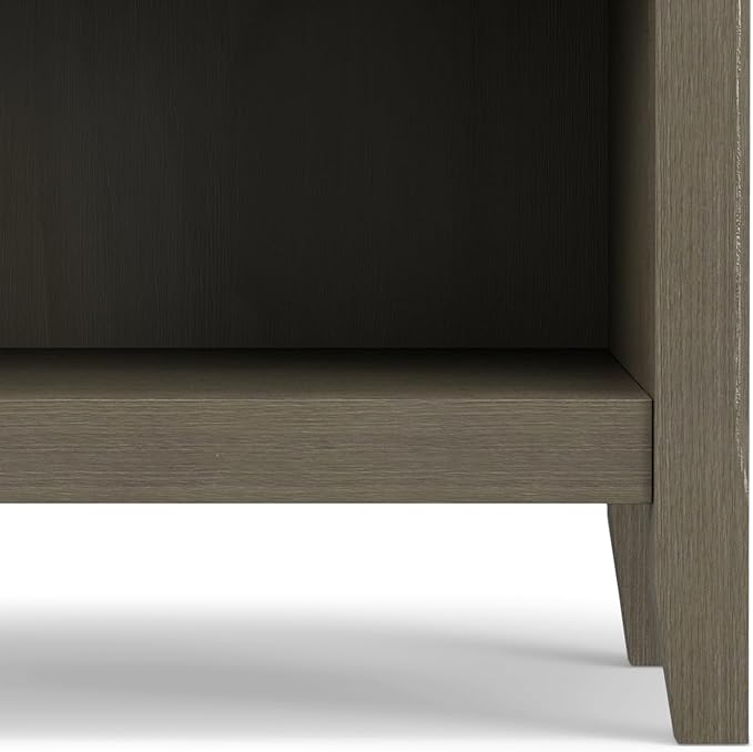 SIMPLIHOME Amherst SOLID WOOD 24 Inch Wide Traditional Bedside Nightstand Table in Farmhouse Grey, For the Living Room and Bedroom