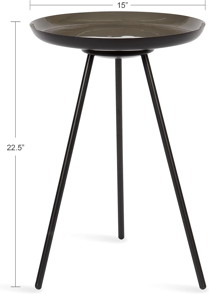 Kate and Laurel Laranya Modern Side Table 15 x 15 x 23 Brown and Black Chic Minimalist Bedroom Nightstand Table