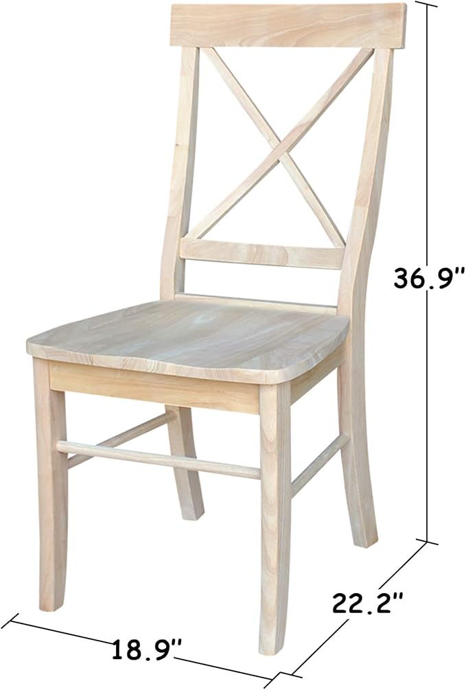 Set of Two X-Back Dining Chairs, Unfinished