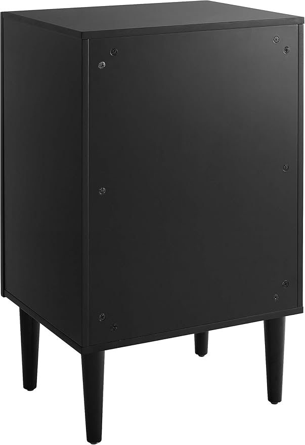 Crosley Furniture Everett Record Player Stand with Storage for Vinyl Records, Matte Black