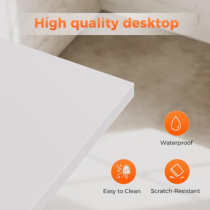 Rolling Computer Desk with Wheels, Gaming Desk for Small Spaces, Modern Simple Style Table for Home Office, Study Writing Table (Caster, White, 32 inch)