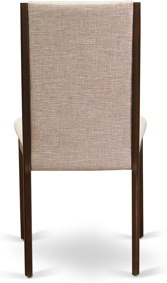 East West Furniture MZLA3-MAH-04 3 Piece Dinette Set for Small Spaces Contains a Rectangle Dining Table with Dropleaf and 2 Light Tan Linen Fabric Parson Chairs, 36x54 Inch, Mahogany
