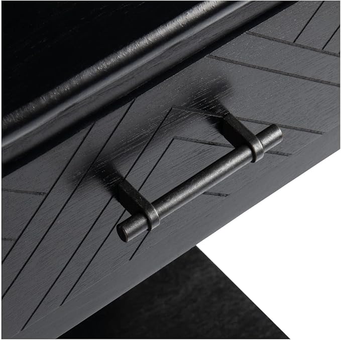 SAFAVIEH Home Collection Peyton Black 1-Drawer Lower Shelf Accent Table ACC5704B