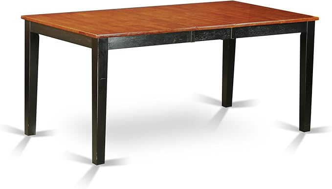 East West Furniture NIQU6-BCH-W 6 Piece Dining Room Table Set Contains a Rectangle Kitchen Table with Butterfly Leaf and 4 Dining Chairs with a Bench, 36x66 Inch, Black & Cherry