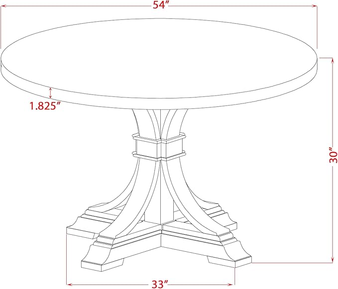 I7MZ5-50N-04 5-Pc Dining Room Set Includes a Pedestal Round Table and 4 Light Tan Polyester Fabric Padded Chairs with Padded Back - Antique Walnut Finish