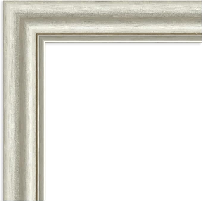 Amanti Art Bathroom Mirror for Over Sink, 26x22 Sophia Silver Rectangle Vanity Mirror, Small Traditional Frame, Hangs Horizonally and Vertically, Bathroom Wall Decor, Beveled Edge