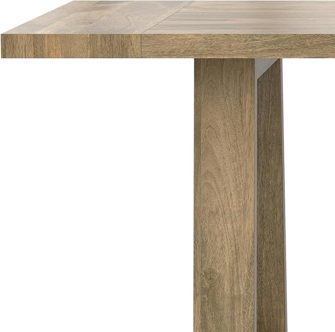 SIMPLIHOME Whitley Dining Table - 72 inch Wide Solid Mango Rectangular Kitchen Table with Trestle Base in Grey Wash, Modern Farmhouse Style for Dining Room or Family Room, Seats 6