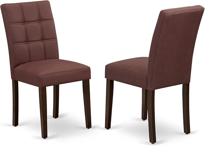 East West Furniture DOAS7-MAH-26 7 Piece Dining Table Set Contain A Dining Room Table and 6 Burgundy Polyester Fabric Upholstered Chairs, Mahogany