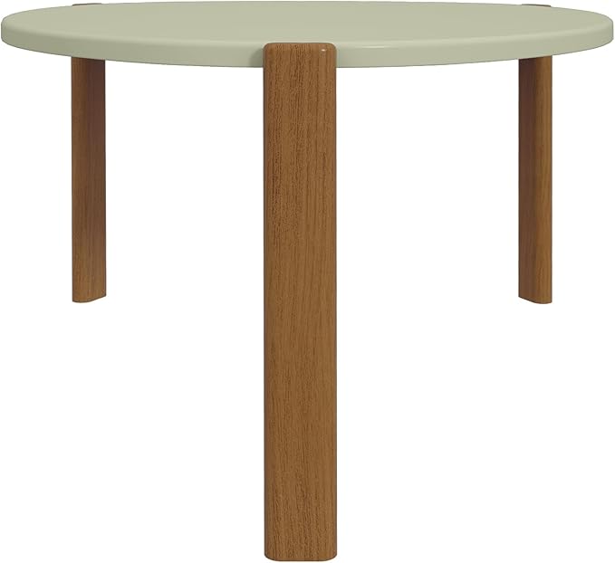 Manhattan Comfort Gales Mid Century Modern Coffee Table with Oval Triangle Shaped Top, Accent Furniture for Living Room Made from Solid Eucalyptus Wood, Pistachio Green