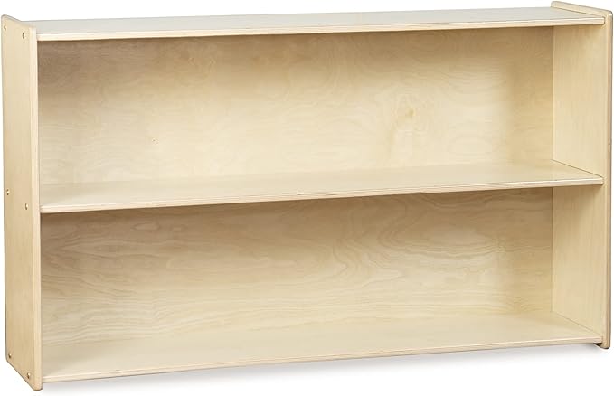 Daycare Shelves for Kids, Bookcase with 2 Shelves for Storage, Wood Furniture for Toddlers, Children, Montessori, Classroom, 47-inch Width