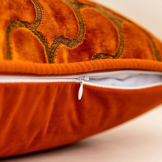 Yangest Orange Throw Pillow Cover Wavy Cushion Cover Modern Zippered Rectangular Pillowcase for Sofa Couch Bedroom Living Room Home Decorative, 12x20 Inch