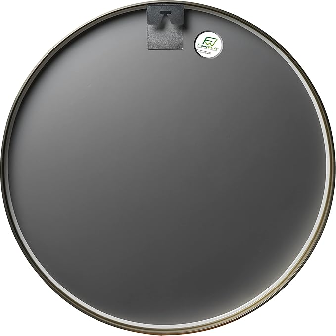 FrameWorks 24" Deluxe Contemporary Brass Gold Circular Aluminum Mirror