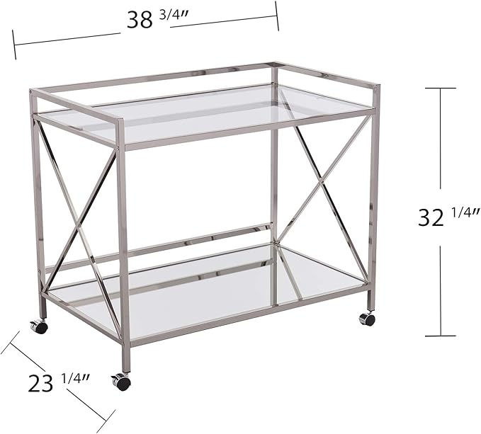 SEI FURNITURE Southern Enterprises Maxton Bar cart, Polished Silver