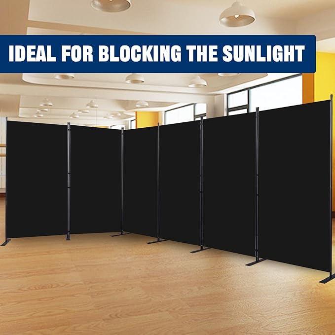 Room Divider 6FT Portable Room Dividers and Folding Privacy Screens, 204'' W Fabric Divider for Room Separation, 6 Panel Partition Room Dividers Freestanding Wall Divider Screen for Dorm Studio Office